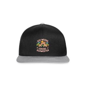 I'm going to be a big sister horse horses - Snapback Cap - black/grey - Front