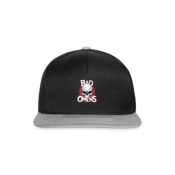 Bad Omens Skull Grunge Goth Men's Bad Omens - Snapback Cap - Schwarz/Grau - Vorne