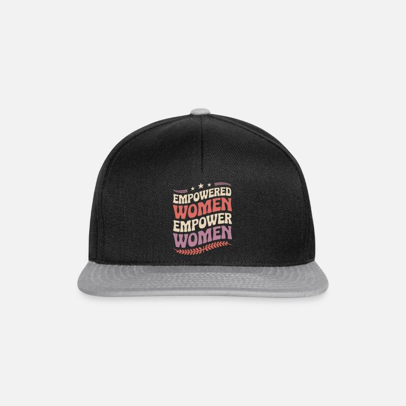 Empowered Women | Feministisches Statement - Snapback Cap - Schwarz/Grau