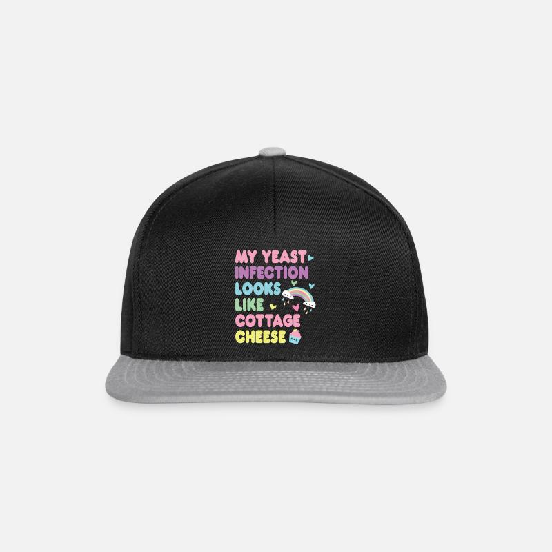 funny embarrasing inappropriate yeast infection - Snapback Cap - black/grey