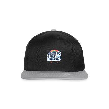 Wann werde ich auf schlüpfrige, vulgäre Erwachsene - Snapback Cap - Schwarz/Grau - Vorne