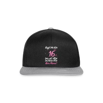 16 Anniversaire Fille 16 Anniversaire Digga Je suis - Casquette snapback - noir/gris - Devant