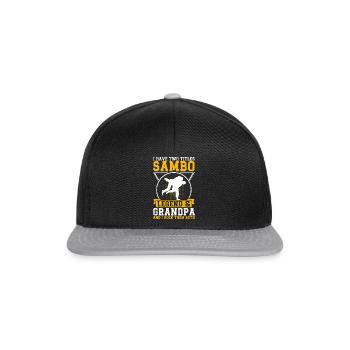 Sambo Grand-père Sambo combattant Lutteur de Sambo - Casquette snapback - noir/gris - Devant