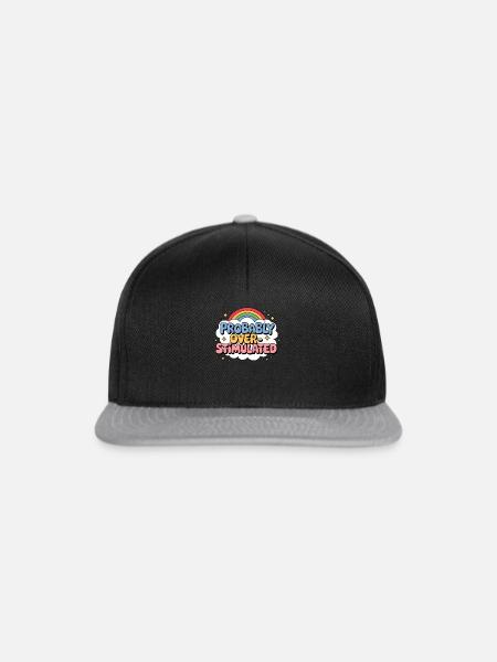 Wahrscheinlich überstimuliert. Regenbogen überstim - Snapback Cap - Schwarz/Grau