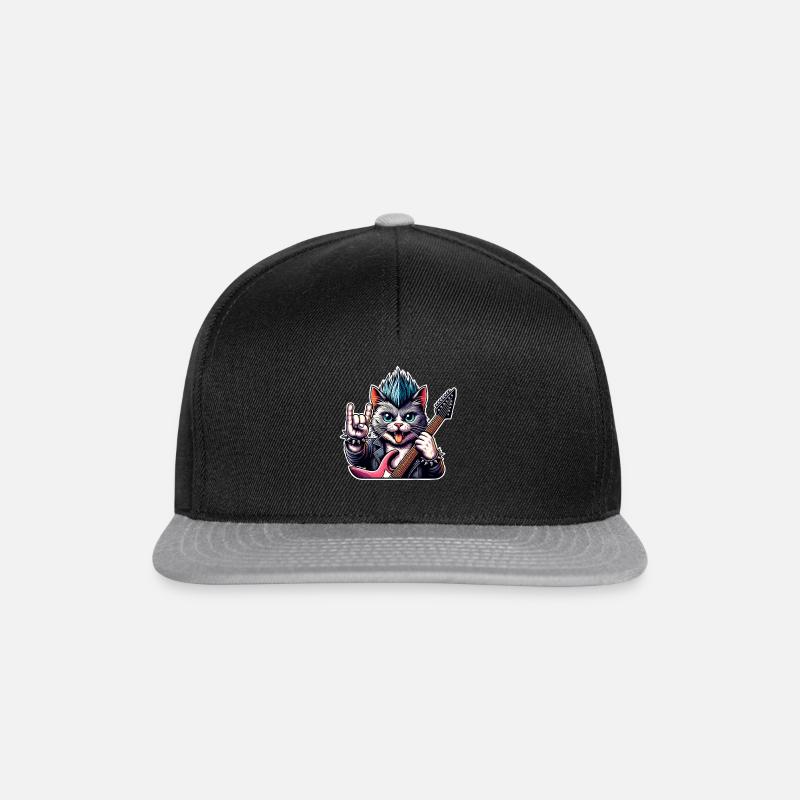Cat Rock and Roll Guitariste Guitare électrique - Casquette snapback - noir/gris