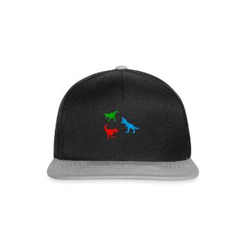 Dinosaur Silhouette T-Rex Dinosaur Silhouette - Snapback Cap - Schwarz/Grau - Vorne