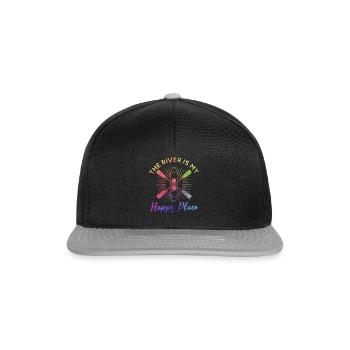 Kayaking Lover Kayaker - The river is my happy - Snapback Cap - black/grey - Front