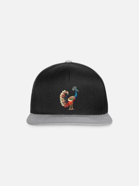 Pfaue Pfau - Snapback Cap - Schwarz/Grau