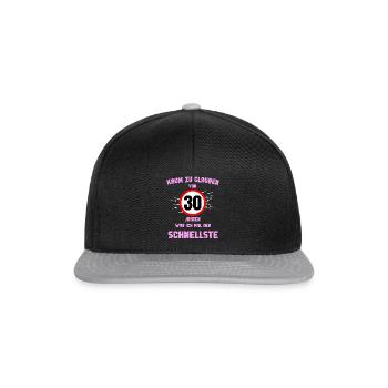 30 Rond Anniversaire Cadeau Fête Dire Idée - Casquette snapback - noir/gris - Devant