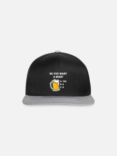 Lustiger Bier-Entscheidungsbaum - Snapback Cap - Schwarz/Grau