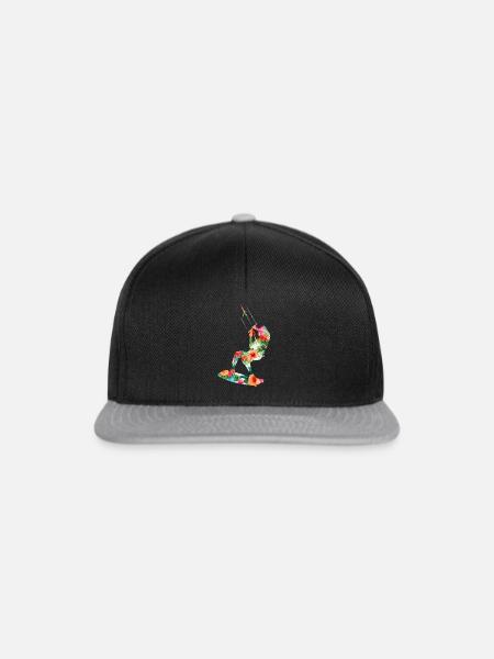 Kitesurfing Silhouette Kitesurfer Kiteboarding - Snapback Cap - Schwarz/Grau