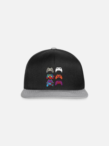 Halloween-Videospiel-Controller-Videospiel-Player - Snapback Cap - Schwarz/Grau