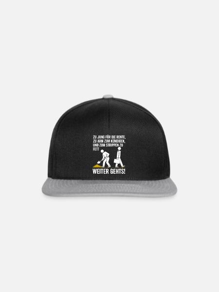Zu Jung Fuer Die Rente Zu Arm Zum Kuendigen - Snapback Cap - Schwarz/Grau