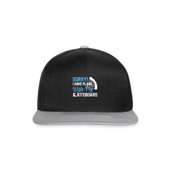 Watersports Kitesurfing - I have plans with my - Snapback Cap - Schwarz/Grau - Vorne