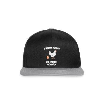 Spruch Bäuerin Bauern Huhn Henne Hahn Hühner - Snapback Cap - Schwarz/Grau - Vorne