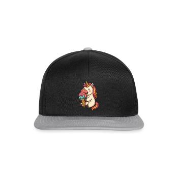 Unicorn Cream Unicorn Gift Design - Snapback Cap - black/grey - Front