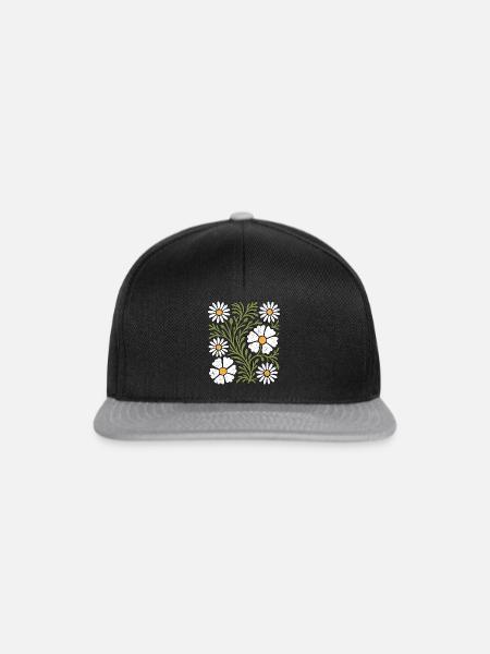 Boho Gänseblümchen - Snapback Cap - Schwarz/Grau
