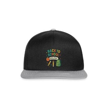 Grundschule Einschulung Schulkind Schule - Snapback Cap - Schwarz/Grau - Vorne