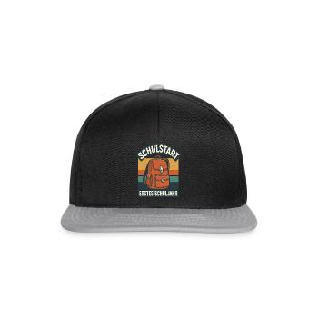 Grundschule Einschulung Schulstart Schule - Snapback Cap - Schwarz/Grau - Vorne