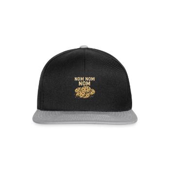 Kekse Nom Nom Nom Keksesser Keks - Snapback Cap - Schwarz/Grau - Vorne
