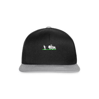 Funny Wakeboarding Farmer Wakeboarding Wakesurfing - Snapback Cap - Schwarz/Grau - Vorne