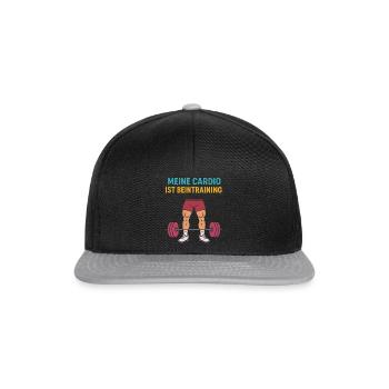 Fitness Gym Jambe Jour Dictons Drôle Entraînement des jambes - Casquette snapback - noir/gris - Devant