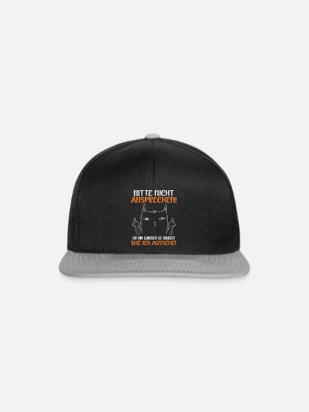 Malle BITTE NICHT ANSPRECHEN Lustiges - Snapback Cap - Schwarz/Grau