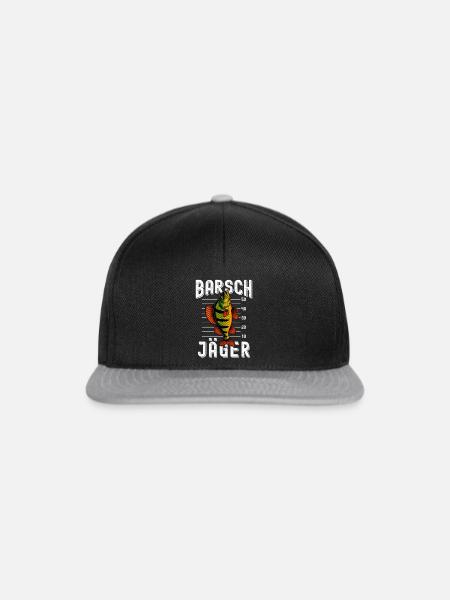 Barsch Jäger Flussbarsch Barschangeln Barsche - Snapback Cap - Schwarz/Grau