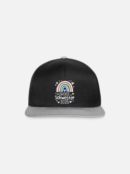 Große Schwester 2026 Regenbogen - Snapback Cap - Schwarz/Grau