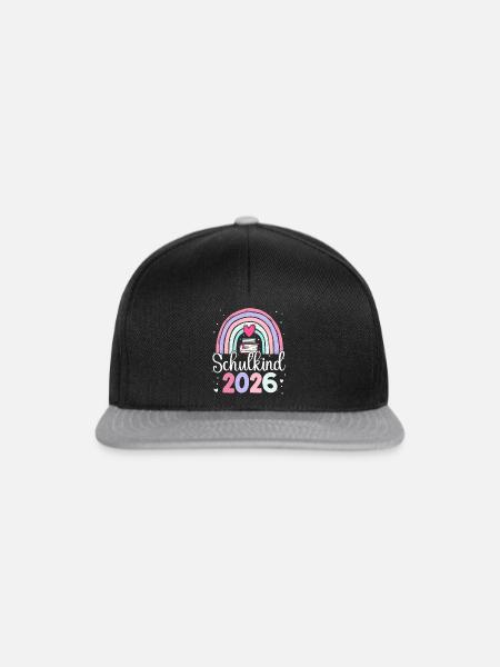 Schulkind 2026 Regenbogen - Snapback Cap - Schwarz/Grau