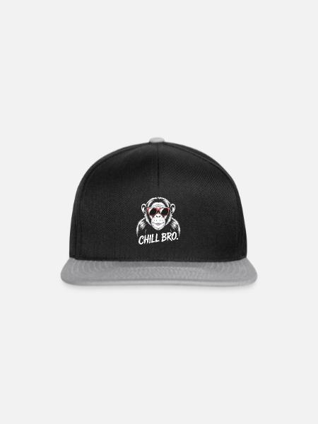 Chill Bro Affe Mit Sonnenbrille - Snapback Cap - Schwarz/Grau