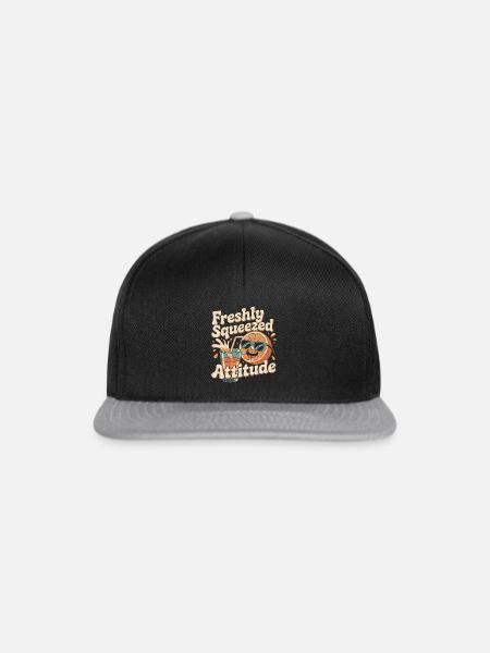 Retro Orange - Snapback Cap - Schwarz/Grau