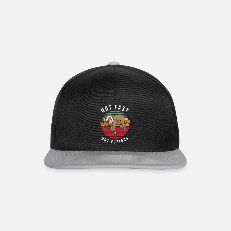 funny sloth not fast not furious - Snapback Cap - black/grey
