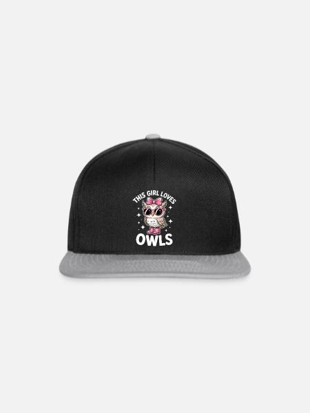 Eule Sprüche Eulen Lustiges Eulen Geschenk - Snapback Cap - Schwarz/Grau