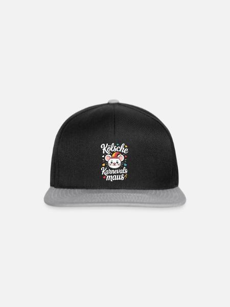 Kölsche Karnevalsmaus Karneval Köln Kölner Maus - Snapback Cap - Schwarz/Grau