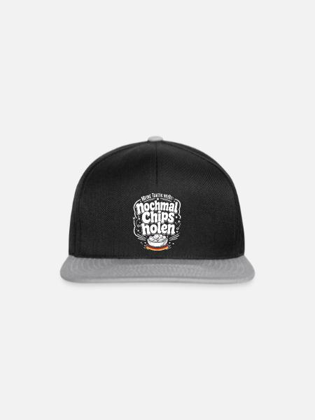 Nochmal Chips holen Taktik - Snapback Cap - Schwarz/Grau