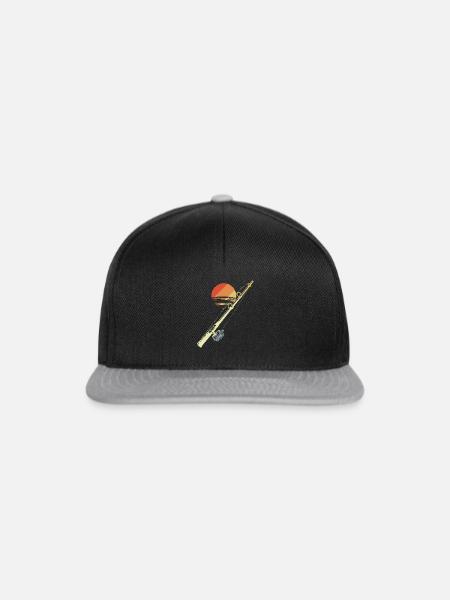 Fischen Retro Stil - Snapback Cap - Schwarz/Grau