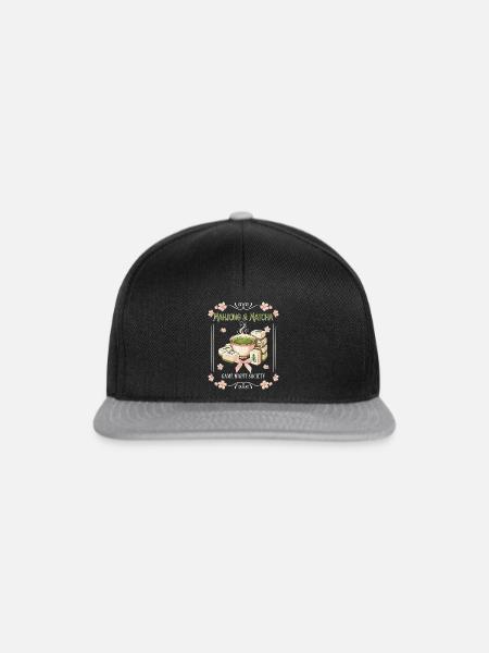 Mahjong & Matcha Nachtclub - Snapback Cap - Schwarz/Grau