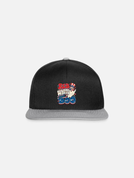 Red White Boo Patriot Ghost - Snapback Cap - Schwarz/Grau