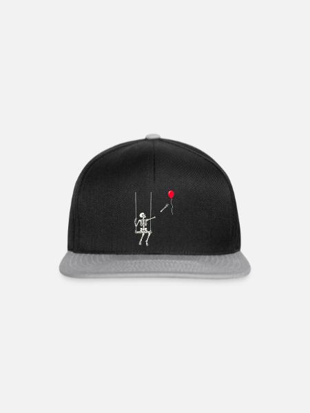 Rotes Ballonskelett - Snapback Cap - Schwarz/Grau