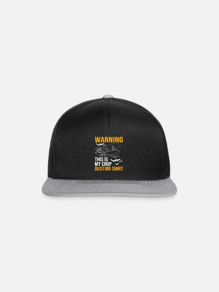 Crop Duster Flugzeug Pilot - Snapback Cap - Schwarz/Grau