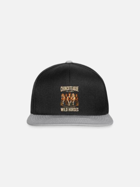 Chincoteague Wildpferde Insel - Snapback Cap - Schwarz/Grau