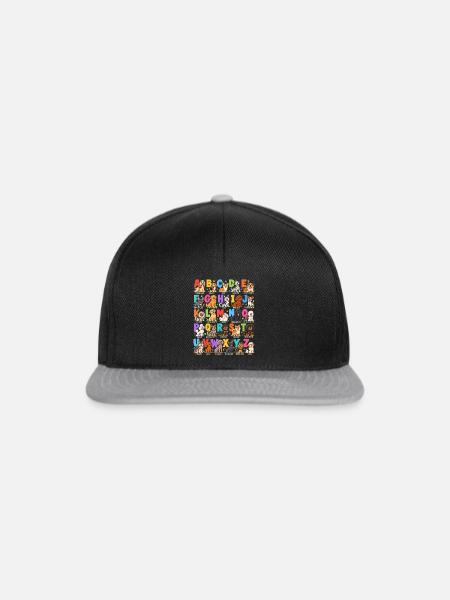 Hunde im bunten ABC - Snapback Cap - Schwarz/Grau