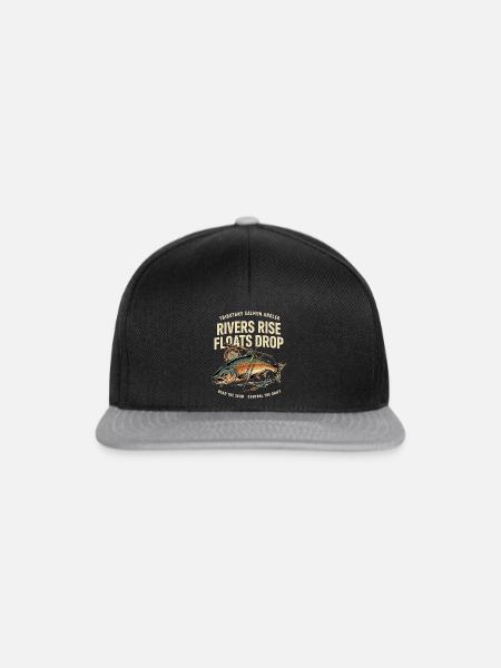 Flussforelle Angler-Design - Snapback Cap - Schwarz/Grau