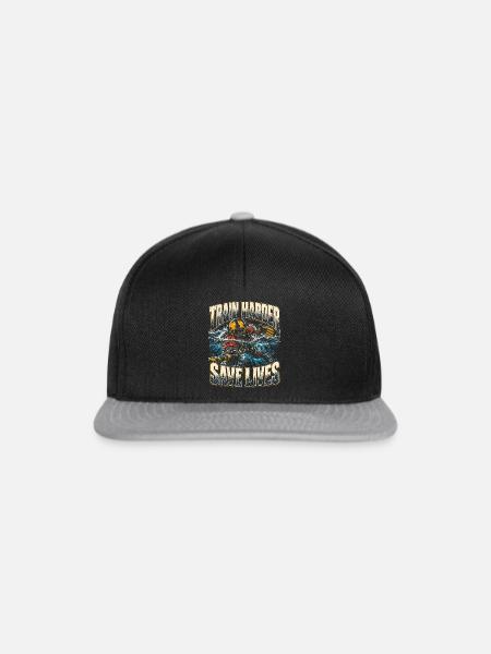 Rettungsschwimmer Train Harder Save Lives - Snapback Cap - Schwarz/Grau