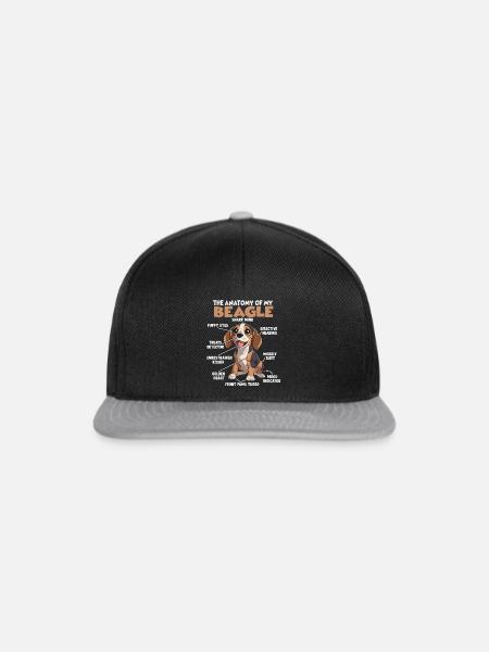 Hundebesitzer Geschenk Beagle Gassi T - Snapback Cap - Schwarz/Grau