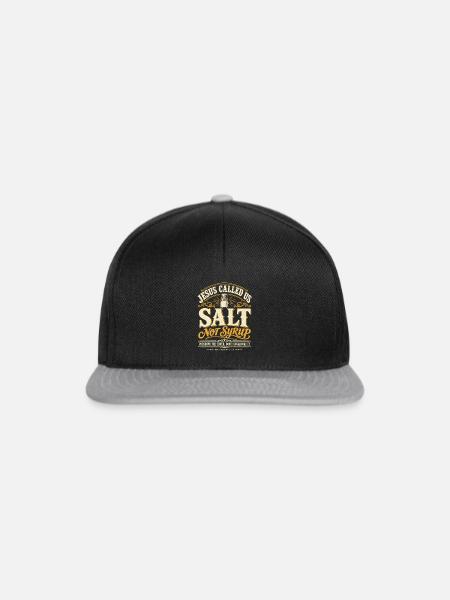 Salz Nicht Zucker Jesus Zitat-Tee - Snapback Cap - Schwarz/Grau