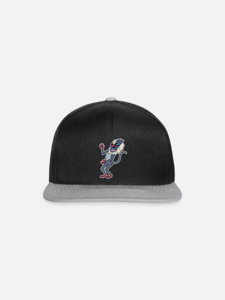 Paviane Affe Tier - Snapback Cap - Schwarz/Grau