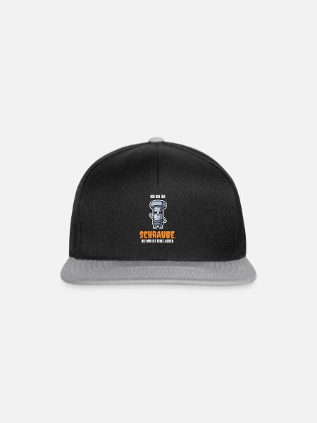 Ich bin die Schraube – Partnerkostüm Halloween - Snapback Cap - Schwarz/Grau