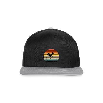 Cadeau Vintage Poulet Retro Coq - Casquette snapback - noir/gris - Devant